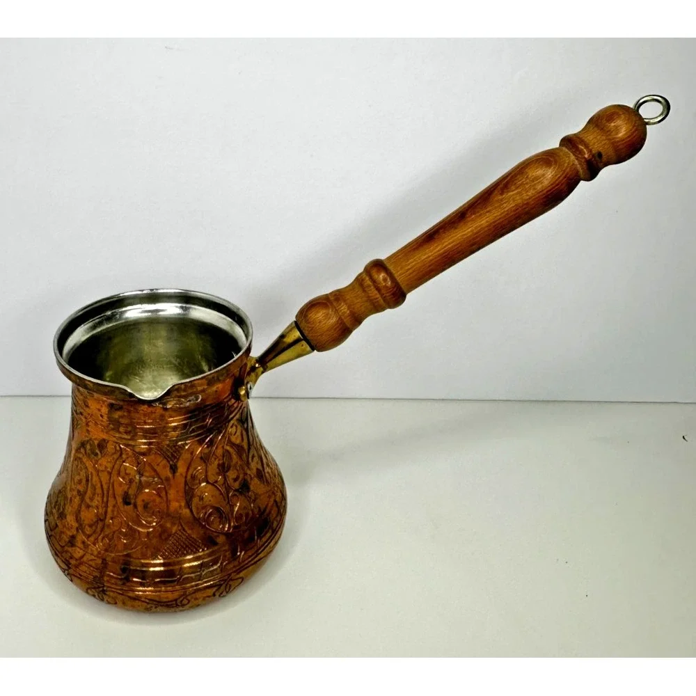 Vintage Engraved Solid Copper Turkish Arabic Coffee Pot The Silk Road Trade